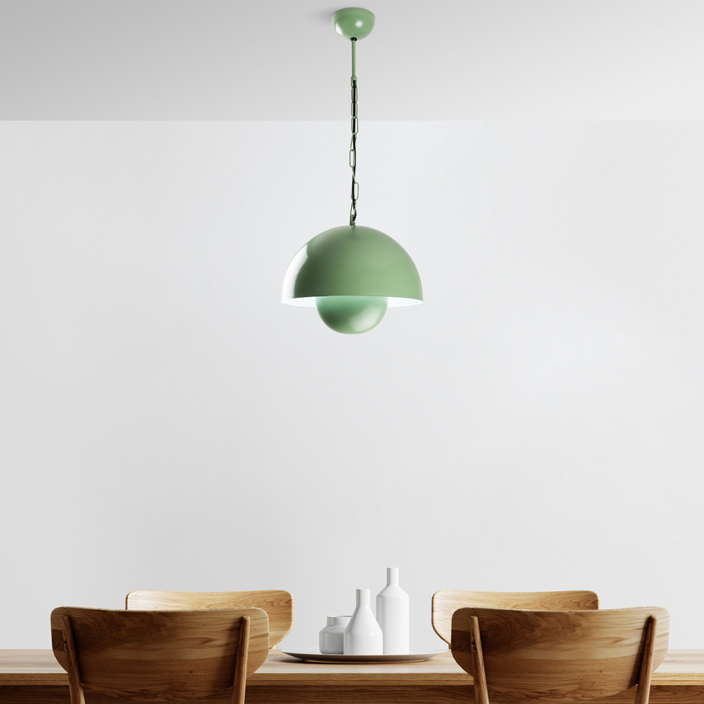 Kure Small Metal Ceiling Pendant Light in Mint