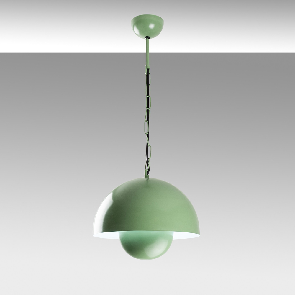 Kure Small Metal Ceiling Pendant Light in Mint