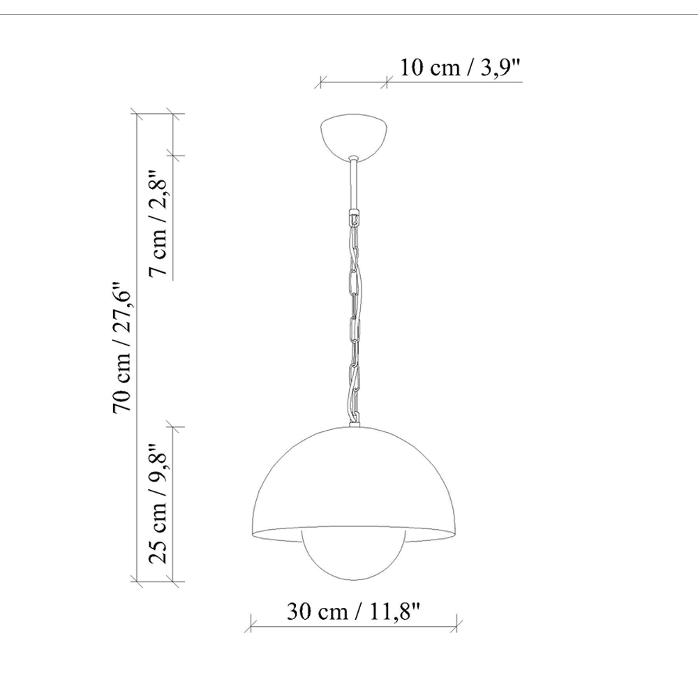 Kure Small Metal Ceiling Pendant Light in Mint