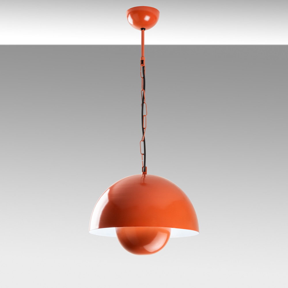 Kure Small Metal Ceiling Pendant Light in Orange
