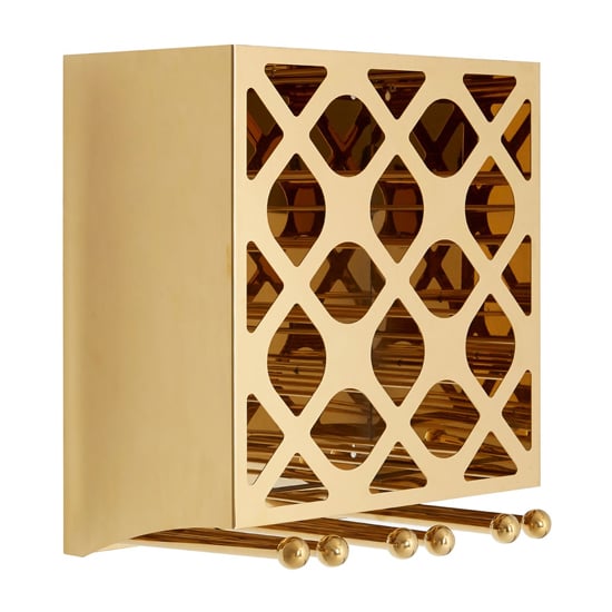 Kurhah 12 Bottles Steel Wine Rack In Gold