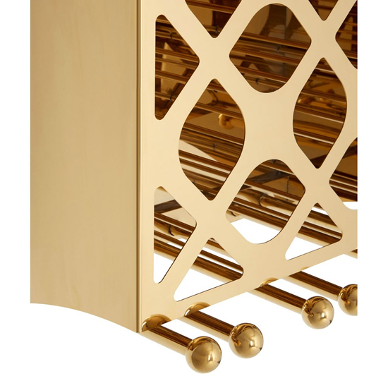 Kurhah 12 Bottles Steel Wine Rack In Gold