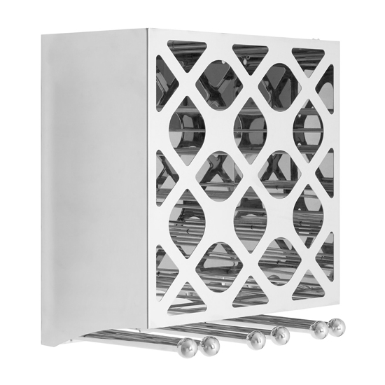 Kurhah 12 Bottles Steel Wine Rack In Silver