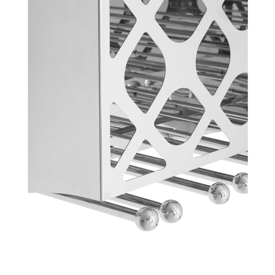 Kurhah 12 Bottles Steel Wine Rack In Silver