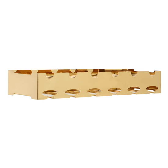Kurhah Wide 6 Bottles Steel Wine Rack In Gold