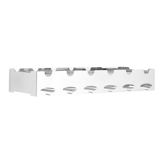 Kurhah Wide 6 Bottles Steel Wine Rack In Silver