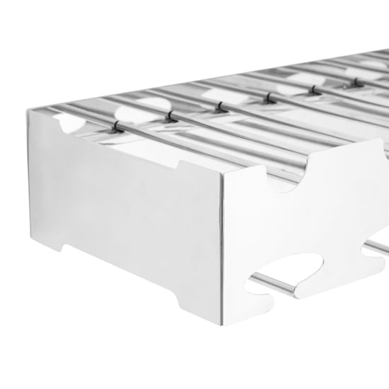 Kurhah Wide 6 Bottles Steel Wine Rack In Silver