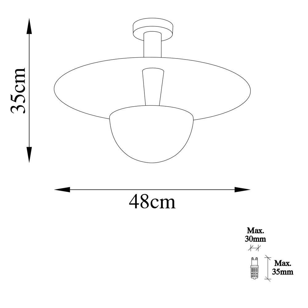 Kurt Large Metal Ceiling Light in Copper