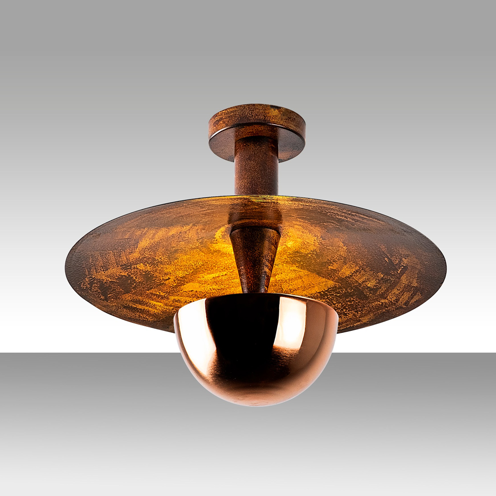 Kurt Medium Metal Ceiling Light in Copper