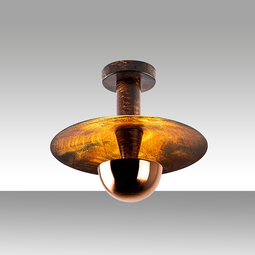 Kurt Small Metal Ceiling Light in Copper