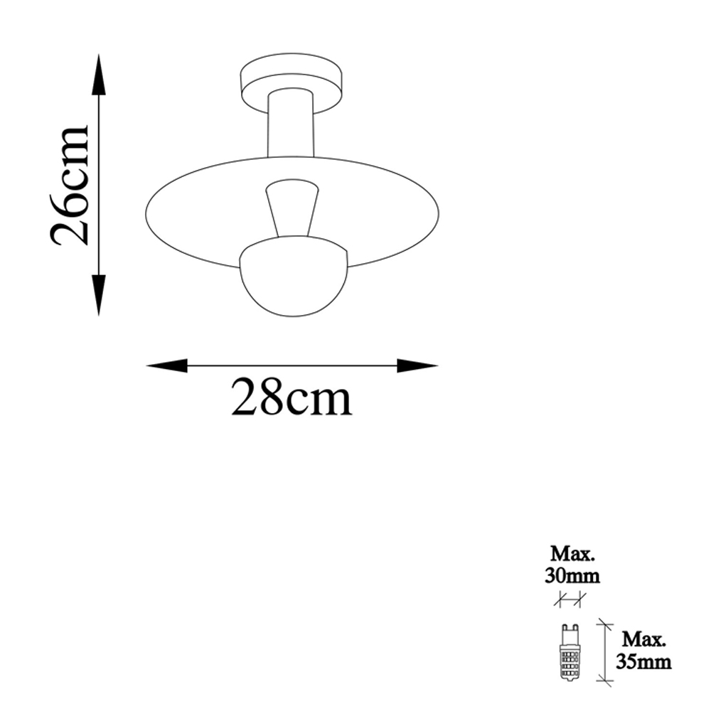 Kurt Small Metal Ceiling Light in Copper