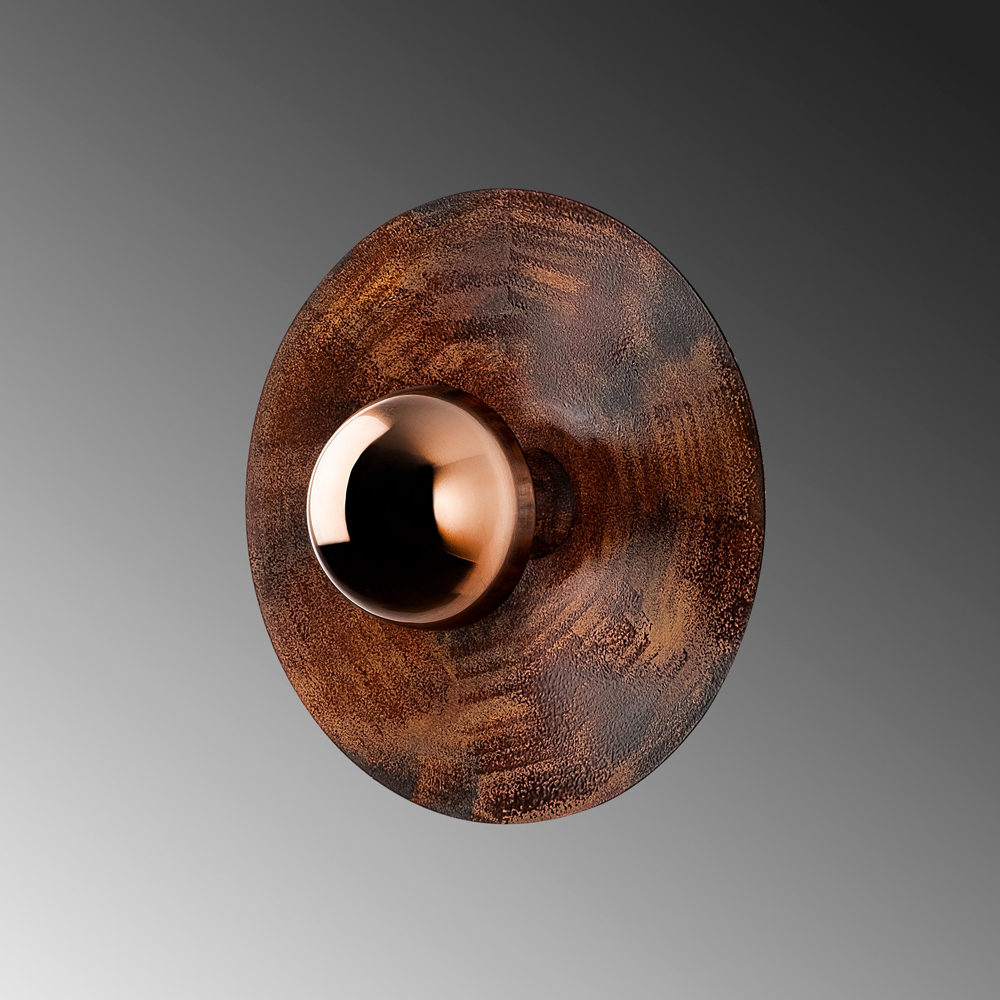 Kurt Small Metal Wall Light in Copper