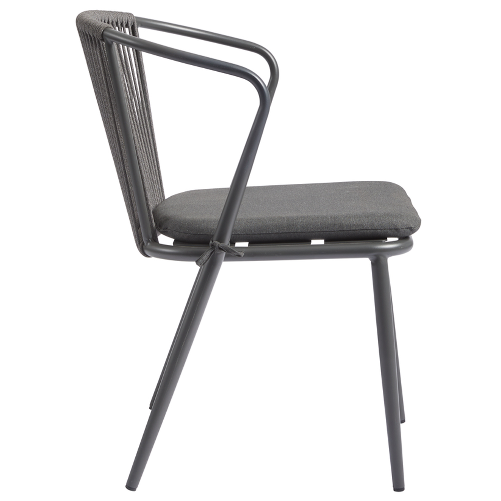 Kutztown Aluminium Outdoor Armchair In Charcoal Grey