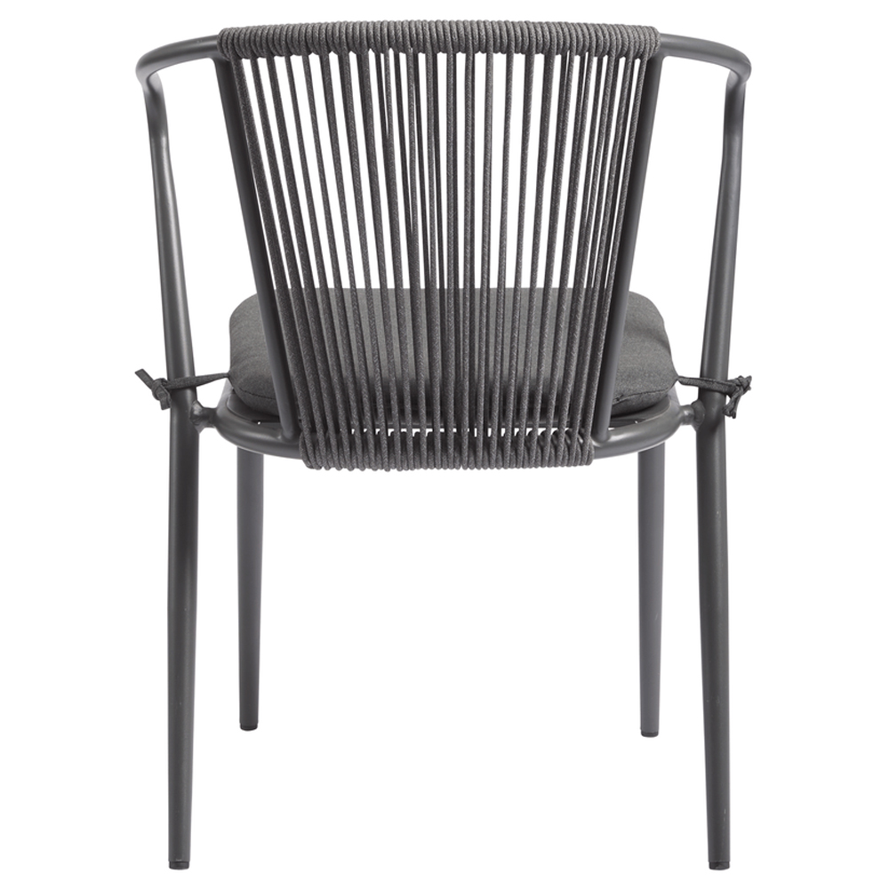Kutztown Aluminium Outdoor Armchair In Charcoal Grey