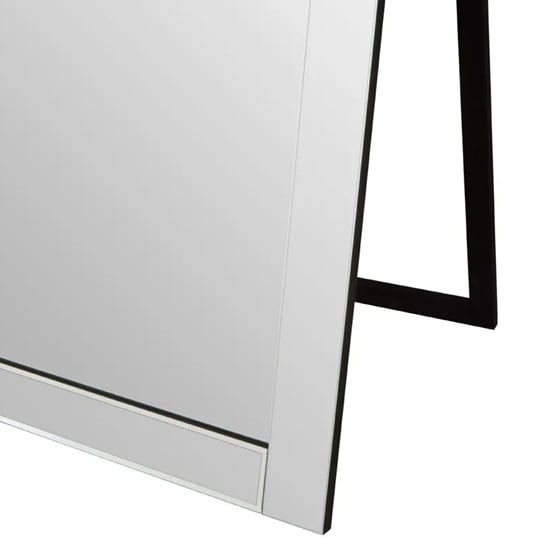 Kutztown Bevelled Edge Floor Standing Mirror With Black Stand