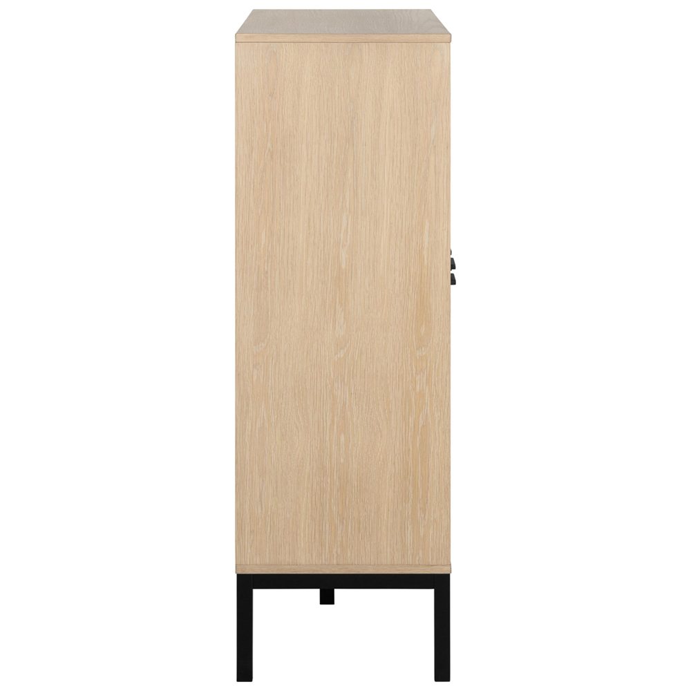 Kutztown Tall Wooden Storage Cabinet With 4 Doors In White Oak