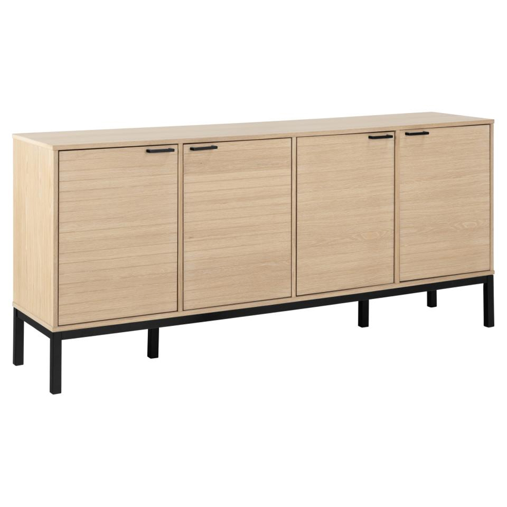 Kutztown Wide Wooden Storage Cabinet With 4 Doors In White Oak