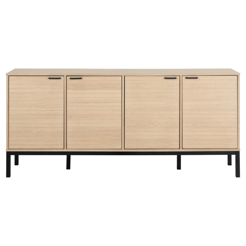 Kutztown Wide Wooden Storage Cabinet With 4 Doors In White Oak