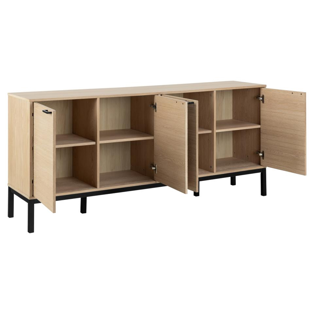 Kutztown Wide Wooden Storage Cabinet With 4 Doors In White Oak
