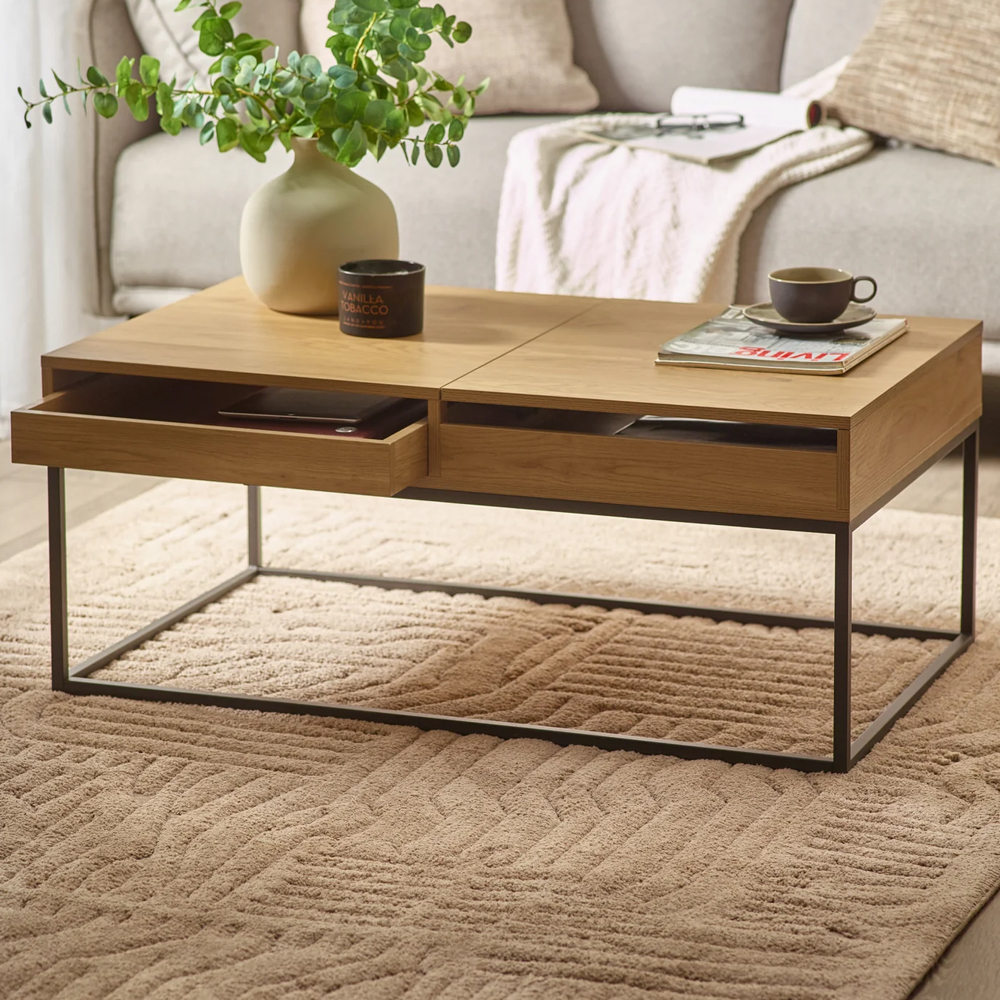 Kyle Wooden Storage Coffee Table - Light Oak
