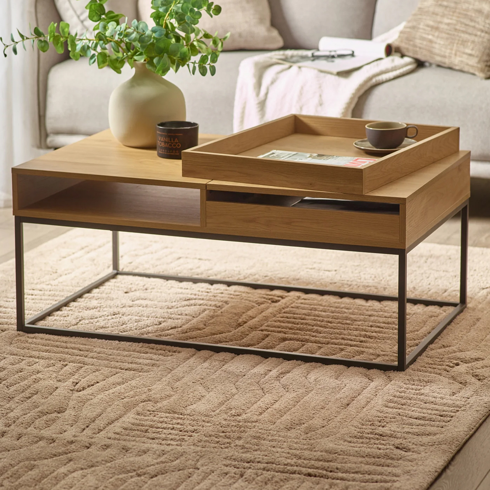 Kyle Wooden Storage Coffee Table - Light Oak