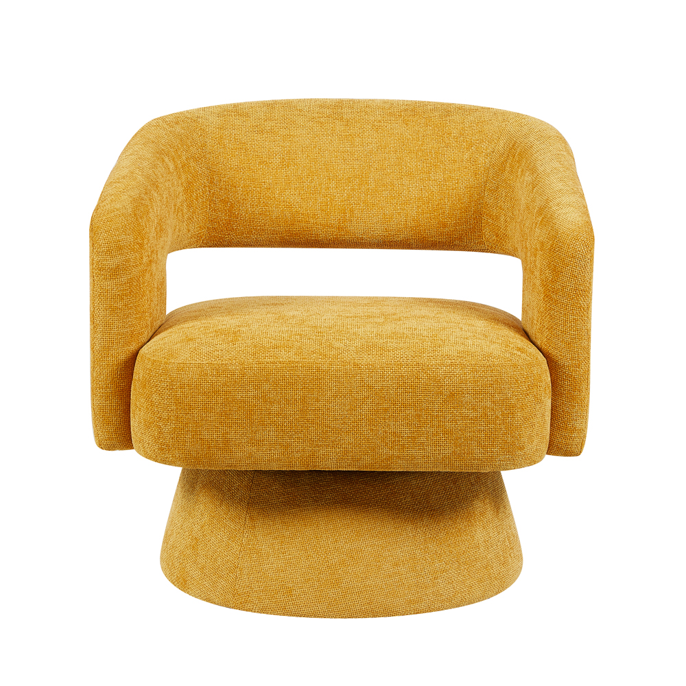 Kynel Fabric Accent Chair in Ochre