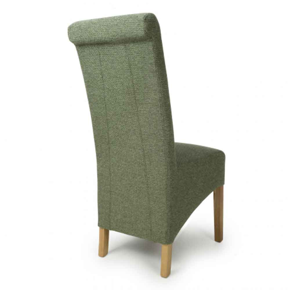Kyoto Fabric Dining Chairs In Pair - Weave Green
