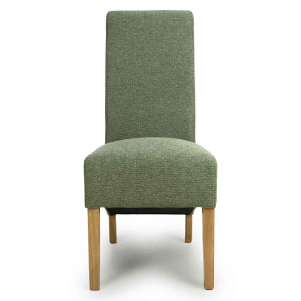 Kyoto Fabric Dining Chairs In Pair - Weave Green