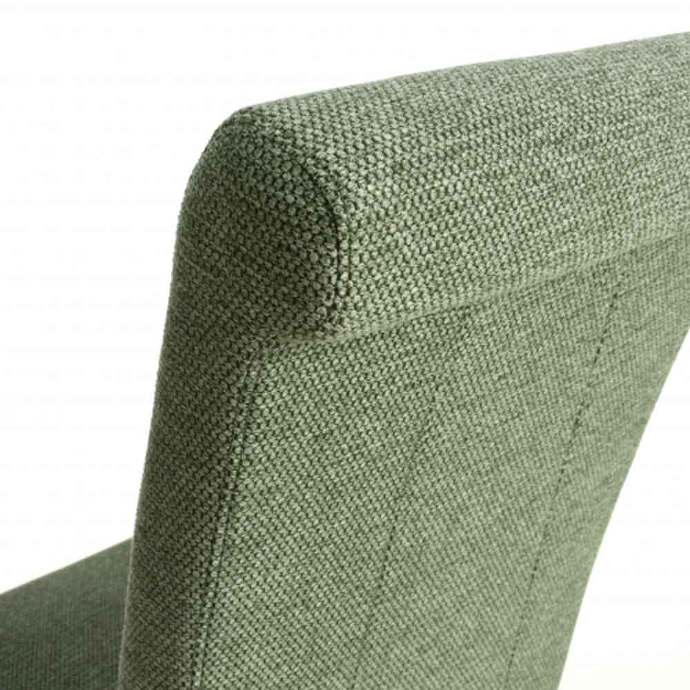Kyoto Fabric Dining Chairs In Pair - Weave Green