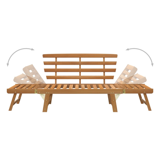 Kyra Wooden 2 In 1 Garden Seating Bench In Natural