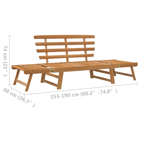 Kyra Wooden 2 In 1 Garden Seating Bench In Natural