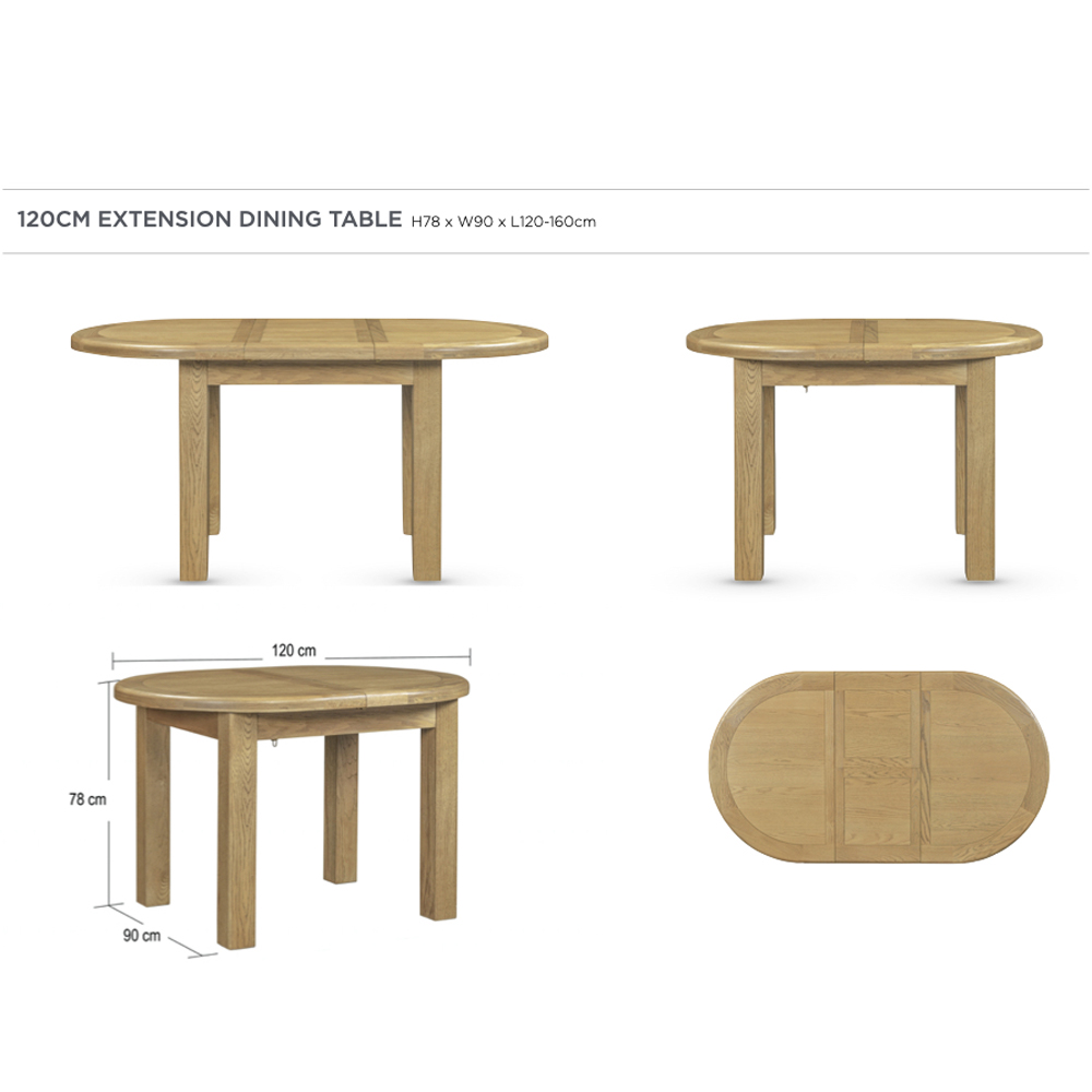 Kysen Oval Wooden Extending Dining Table with 4 Chairs in Oak