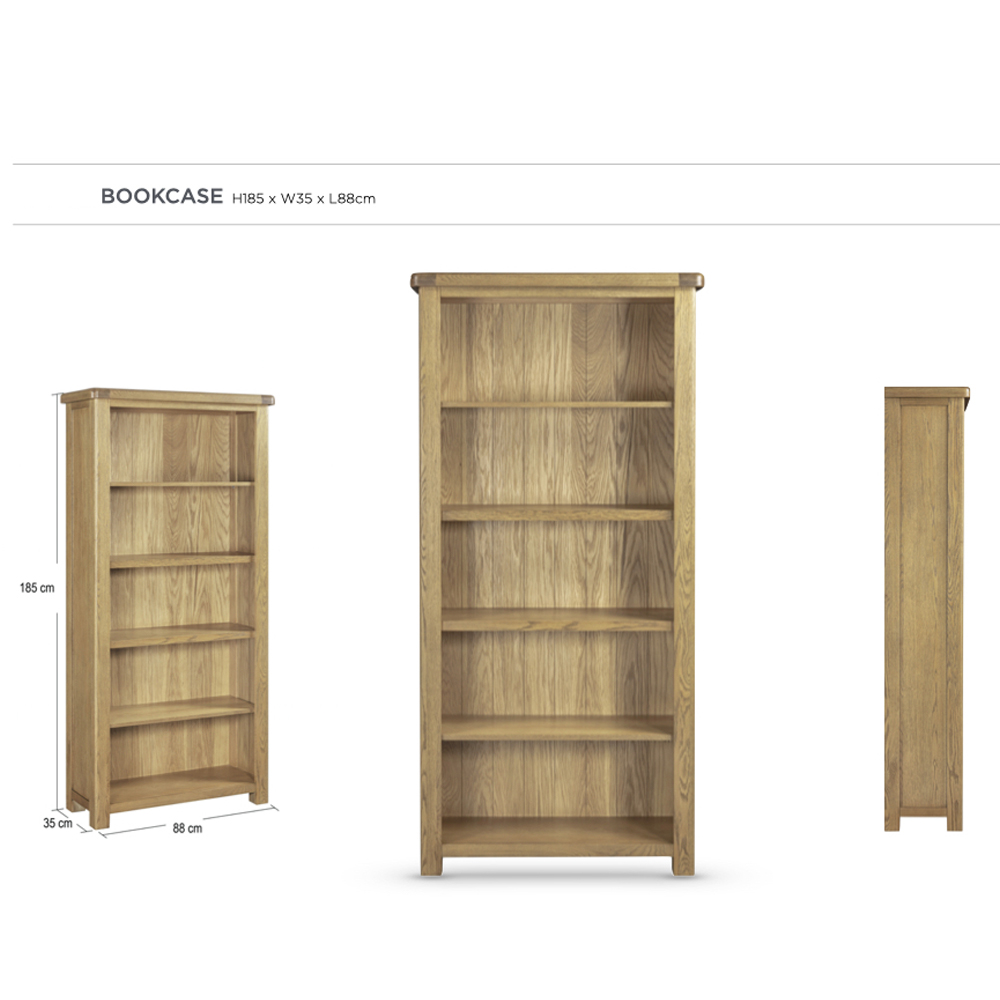 Kysen Wooden Bookcase with 5 Shelves in Oak