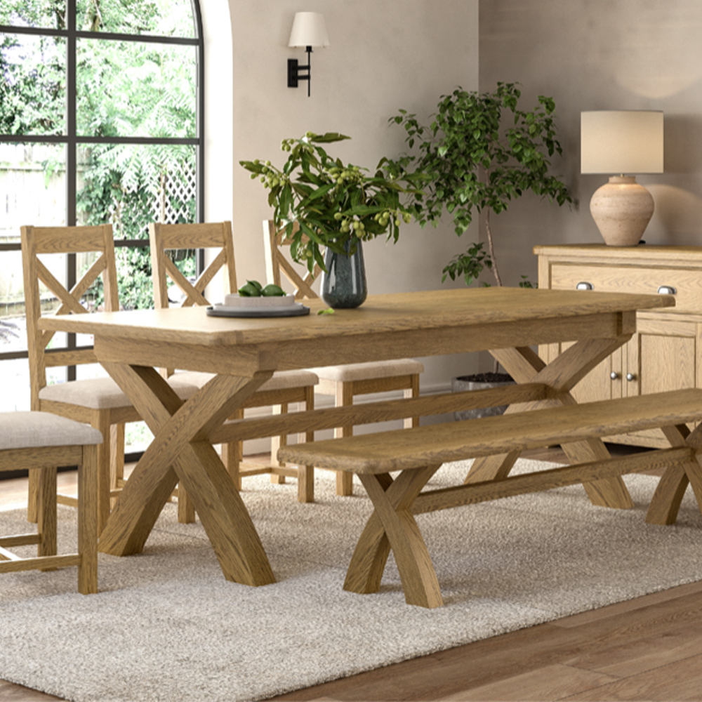 Kysen Wooden Extending Dining Table in Oak
