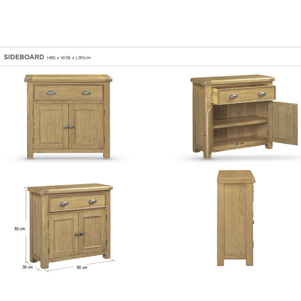 Kysen Wooden Sideboard with 2 Doors 1 Drawer in Oak
