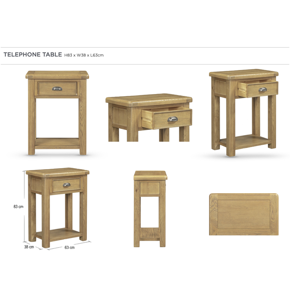 Kysen Wooden Telephone Table in Oak