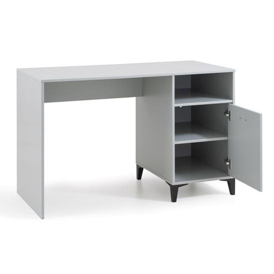 Laasya Wooden Computer Desk With Edolie Grey Office Chair