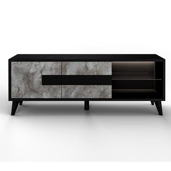 Laax Living Room Set With Coffee Table In Black Oxide And LED
