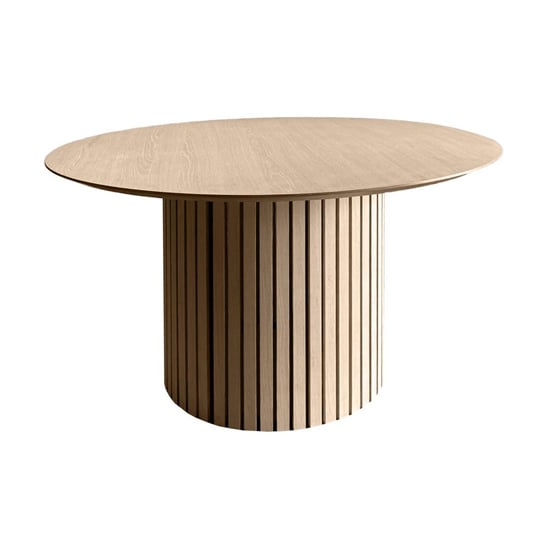 Product photograph of Labasa Dining Table Round In White Pigmented Oiled Oak from Furniture in Fashion