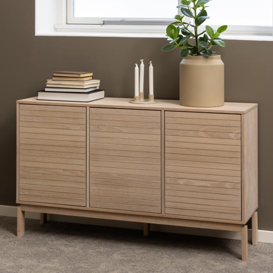 Product photograph of Labasa Sideboard 3 Doors In White Pigmented Oiled Oak from Furniture in Fashion