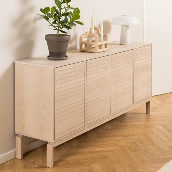 Product photograph of Labasa Sideboard 4 Doors In White Pigmented Oiled Oak from Furniture in Fashion