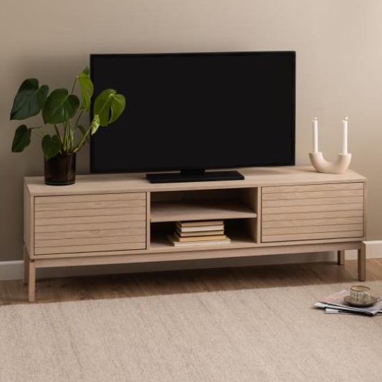 Product photograph of Labasa Tv Stand 2 Doors In White Pigmented Oiled Oak from Furniture in Fashion