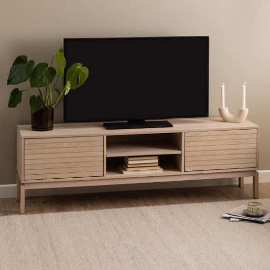 Read more about Labasa tv stand 2 doors in white pigmented oiled oak