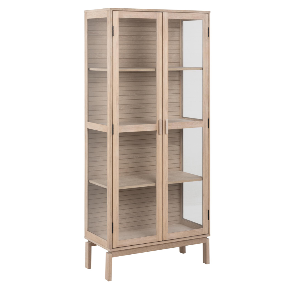 Labasa Wooden Display Cabinet With 2 Doors In White Oak