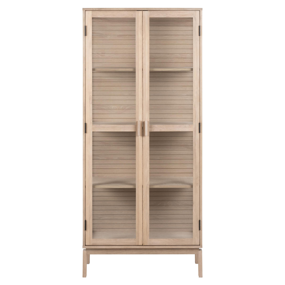 Labasa Wooden Display Cabinet With 2 Doors In White Oak
