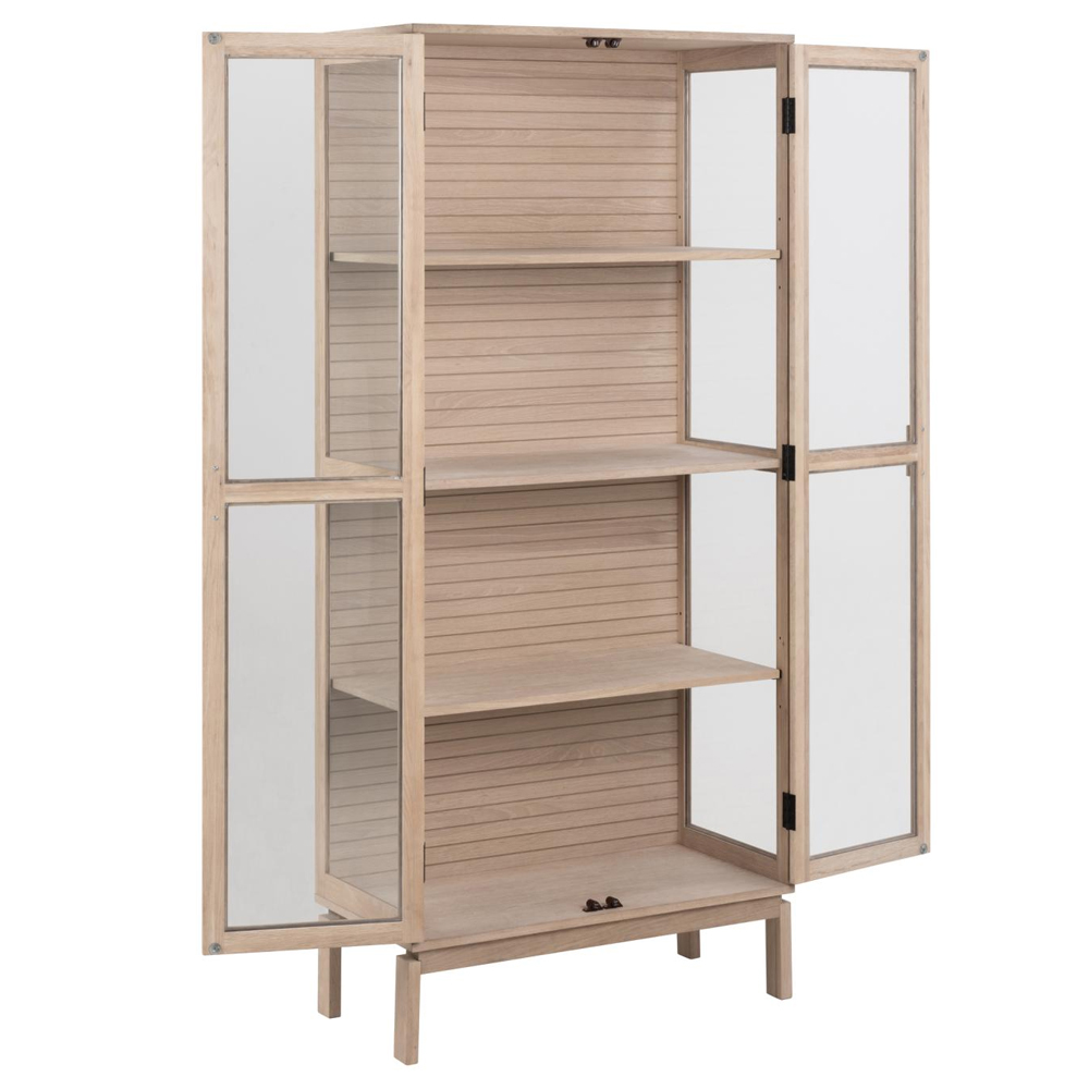 Labasa Wooden Display Cabinet With 2 Doors In White Oak