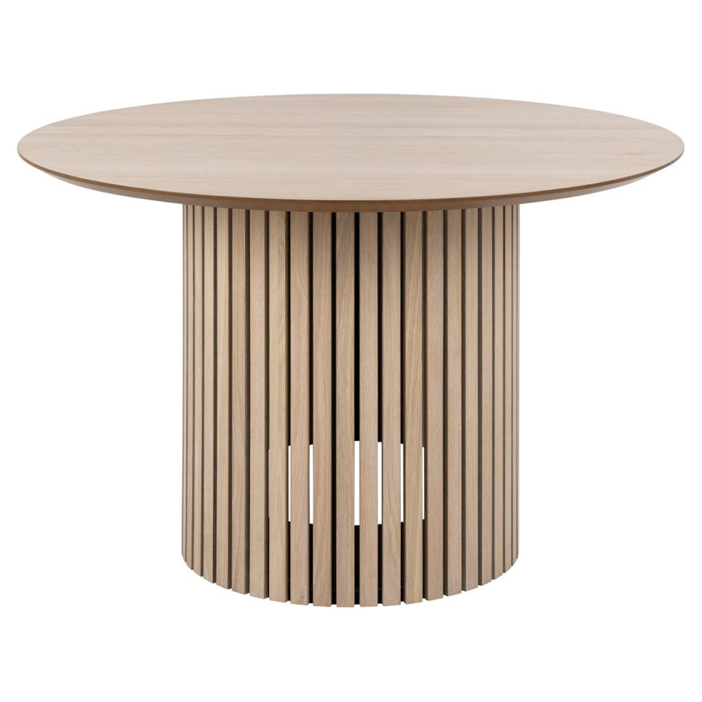 Labasa Wooden Round Dining Table In White Oak