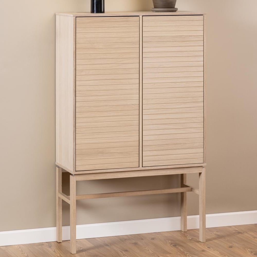 Labasa Wooden Storage Cabinet With 2 Doors In White Oak