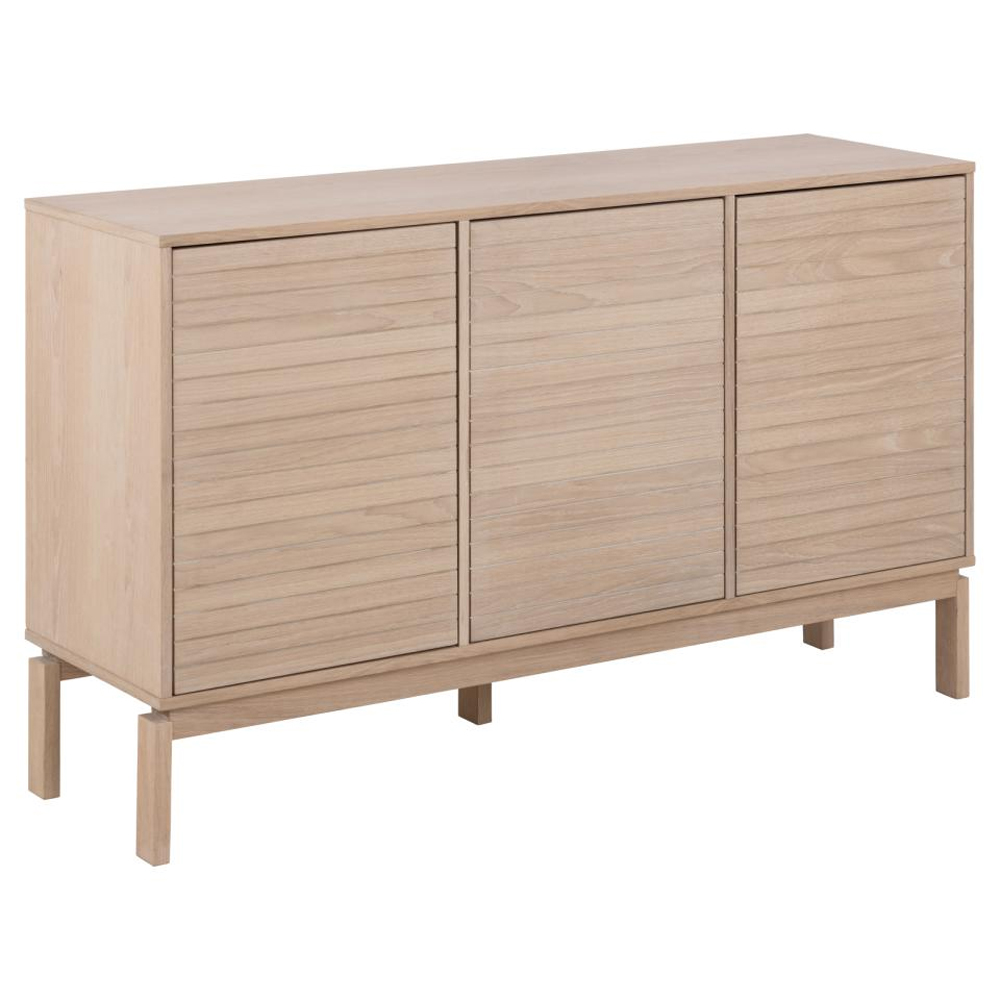 Labasa Wooden Storage Cabinet With 3 Doors In White Oak