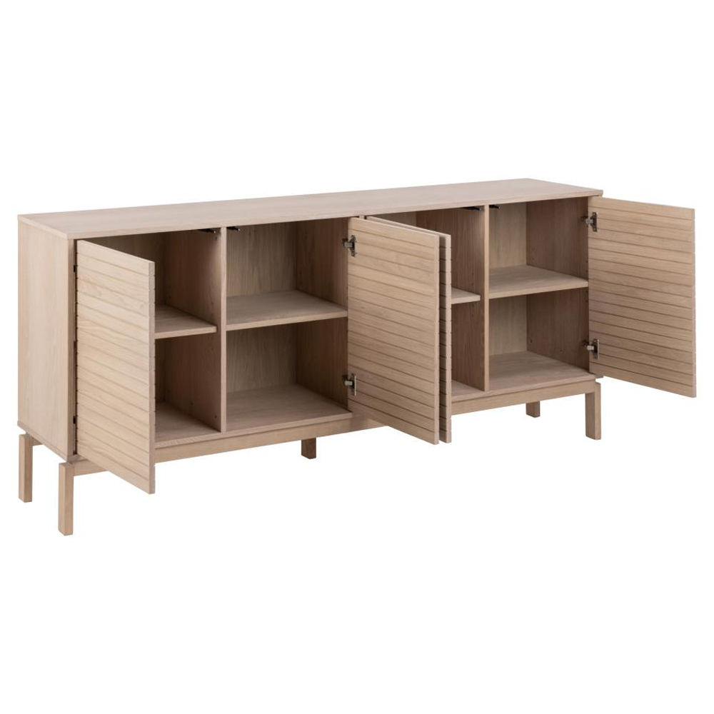 Labasa Wooden Storage Cabinet With 4 Doors In White Oak
